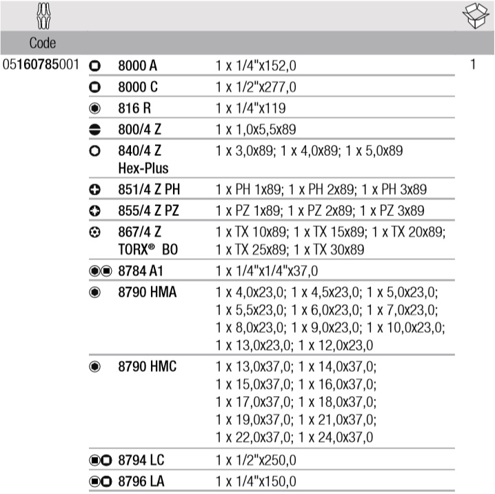 WERA, WE-160785, 8100 sa/sc 2 Набор трещоток Zyklop, 1/4